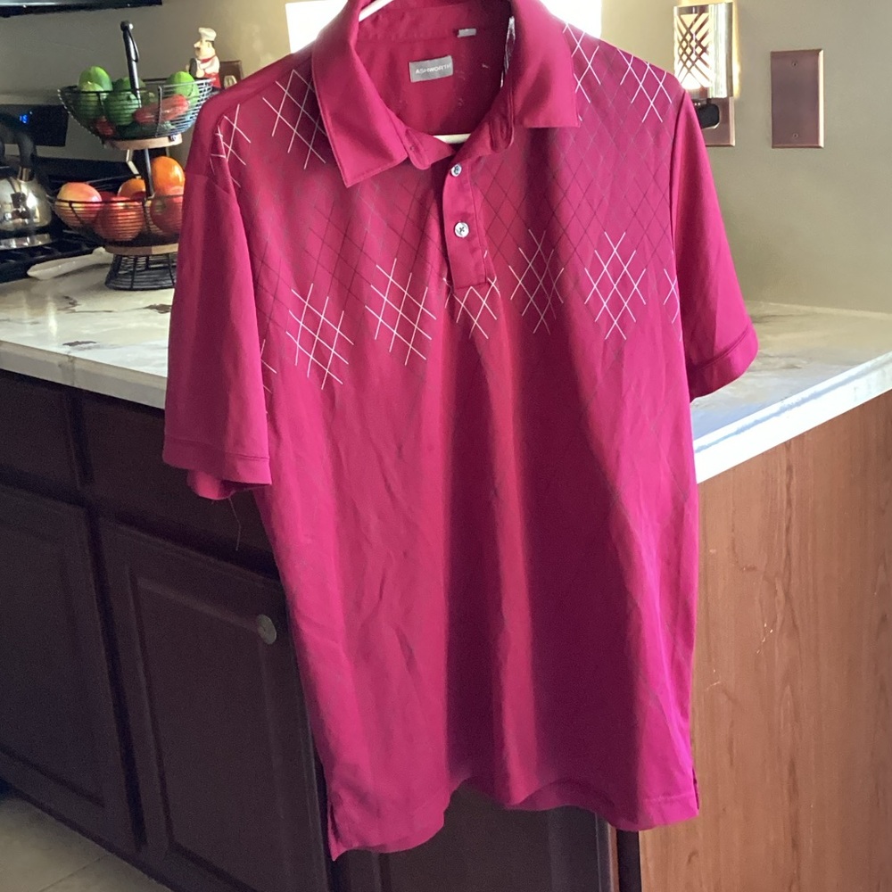 Men’s size Medium Ashworth Maroon Golf Polo